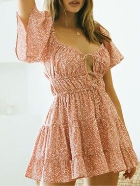 Sabo Skirt Smocked Tie-Front Mini Dress